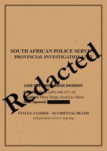 The redacted police file cover image